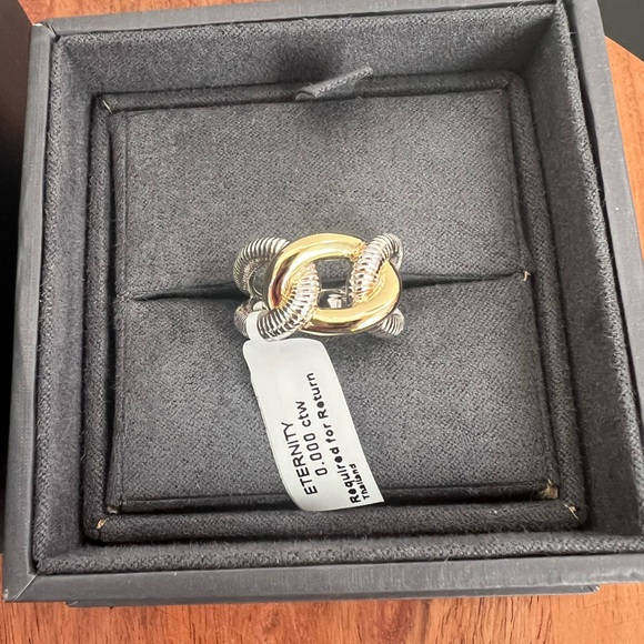 NWT Judith Ripka Fine Jewelry Interlocking Eternity Ring with 18K Gold - 6 - Picture 7 of 15